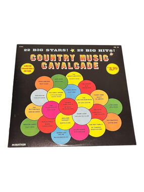 Vintage Country Music Cavalcade Vinyl LP 1974 Marathon Compilation Country Black